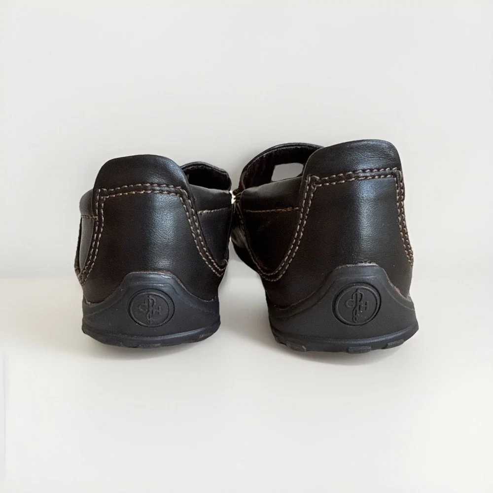 Cole Haan Lil Finley Children's Dark Brown Faux Leather Driving Mocs Size 10